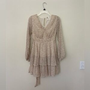❄️NWOT❄️ Japna Beige Polka Dot Long Sleeve Dress
